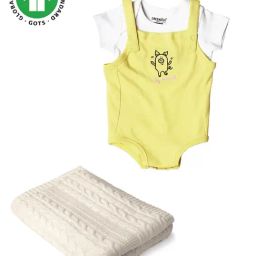 Greendigo Kids Yellow & White Printed T-Shirt, Dunagree with Blanket-image-30