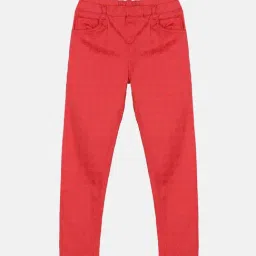 Kiddopanti Kids Red Solid Jeggings-image-86