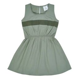 ZACH &KIKI Girls Green Cotton Solid Dress-image-71