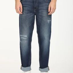 Levi's 550'92 Blue Cotton Relaxed Fit Distressed Jeans-image-64