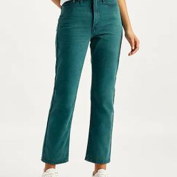Levi's Teal Straight Fit Mid Rise Jeans-image-47