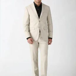 Peter England Beige Slim Fit Two Piece Suit-image-97