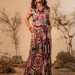 LABEL REYYA Multicolor Mosaic Printed Pants-41