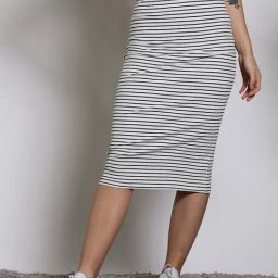 Sera White & Black Striped Skirt-picture-28