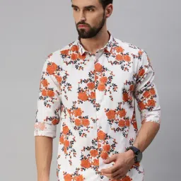 showoffff SHOWOFF White Cotton Slim Fit Printed Shirt-picture-30