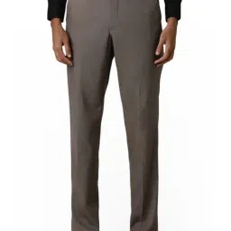 Van Heusen Grey Regular Fit Texture Trousers-image-23