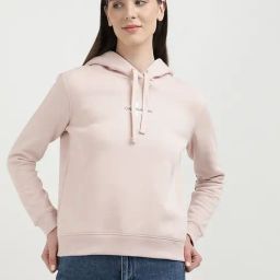 CALVIN KLEIN JEANS Pink Regular Fit Polyester Hooded Neck Hoodies-image-73