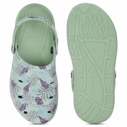 Floatz by Bata Women's CLOG 1.1 E 24 Green Back Strap Clogs image 3