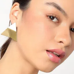 DressBerry Gold-Plated Triangular Shaped Studs-2