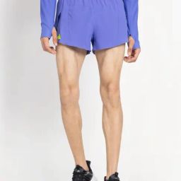 Adidas Blue Slim Fit Logo Printed Sports Shorts-image-91
