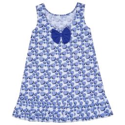 ZACH &KIKI Girls Blue Cotton Printed Dress-image-34
