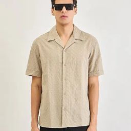 Antony Morato Beige Straight Fit Shirt-image-85