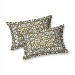 Plarsh Comfort Blue & Yellow Floral 180 TC King Bedsheet with 2 Pillow Covers-image-57