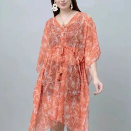 PURYS Orange Printed Kimono-43