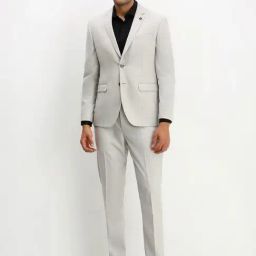 Allen Solly Grey Slim Fit Checks Two Piece Suit-image-46