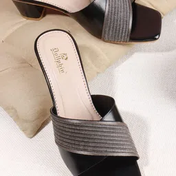 Dollphin Women Synthetic Leather Block Sandal Heels-picture-2