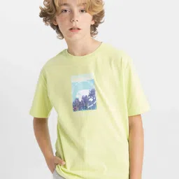 DeFacto Boys Floral Printed Round Neck Cotton T-shirt-image-76