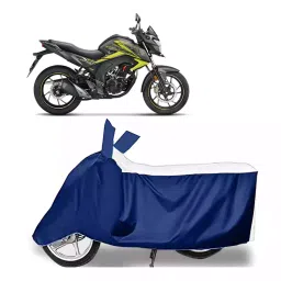 Auto Pearl Bike Cover for Honda CB Hornet 160R (White & Blue)-image-31