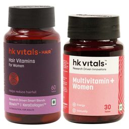HealthKart HK Vitals Hair Vitamins 60 tabs and Multivitamin Plus 30 tabs for Women Combo-4