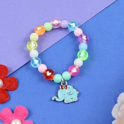 Asthetika Girls Elephant Charm Artificial Beaded Bracelet-image-28