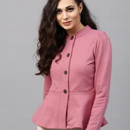 SASSAFRAS Women Rose Solid Tailored Jacket-image-59