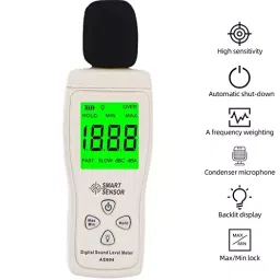 amiciSense Digital Sound Level Meter30-130 db Audio Noise Measuring Device Backlit image 2