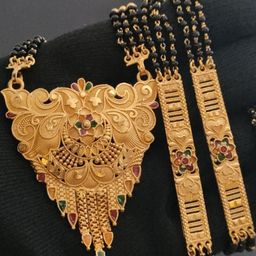 niva fashion Gold-Plated Brass Artificial Beads Mangalsutra-picture-10