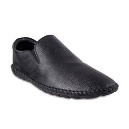 Mochi Men Black Leather Semiformal Shoes-image-77
