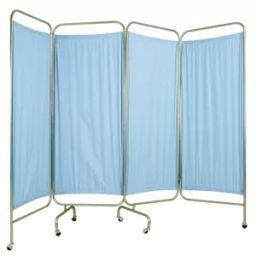 Acme Enterprises Stainless Steel Bed Side Screen 4 Folds with Curtain ACME 2086A-7
