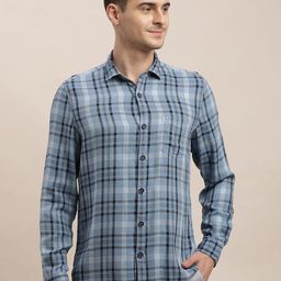 Turtle Men Relaxed Slim Fit Tartan Checks Opaque Checked Casual Shirt-image-65