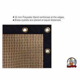 Hippo Balcony Net with Eyelets & Tie Cords - Beige Brown-image-89