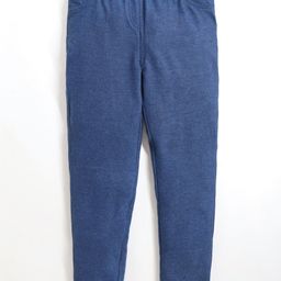 Cherry Crumble By Nitt Hyman Poly Cotton Yanno Denim Leggings - Blue-image-72