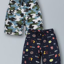 Plum Tree Pack Of 2 Camoflague Printed Shorts - Navy Blue-image-20