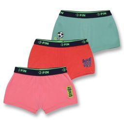 3PIN Pack Of 3 Cotton Elastane Football Theme & Texts Printed Trunks - Multi Colour-image-123
