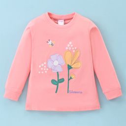 Tango Sinker Knit Full Sleeves T-Shirt With Floral Print - Pink-picture-13
