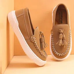 Babyoye Slip on Loafers With Tassel Detailing - Tan-picture-40