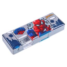 Spider Man Single Button Pencil Box - White & Grey-image-50