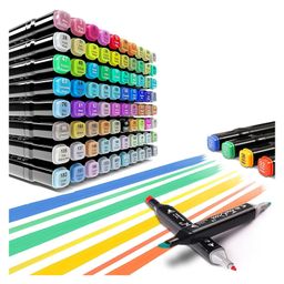 Magicwand Pack of 24 Colors Dual Tip Art Markers Pen For Manga And Impressions For Art Lovers with Plastic BOX Multi-Colored-18
