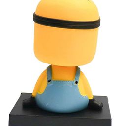 QUIRKMALL Minion Action Figure Limited Edition Bobblehead with Mobile Holder for Car Dashboard Office Desk & Study Table Yellow - Height 12 cm image 2