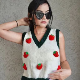 Sugercandy Women Conversational Woollen Sweater Vest-image-35