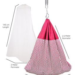 Beetot Cradle for Born Baby With Triangle Hanger, Cradle Spring, Removable Bed, And Mosquito Net And Ultra Soft Fabric-Red image 3