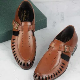 DAVINCHI Men Leather Shoe-Style Sandals-image-38