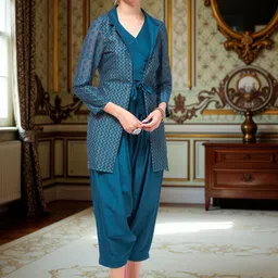 Pannkh Printed Top, Jacket With Trouser Co-Ords-picture-56