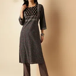 Vbuyz Women Geometric Embroidered Keyhole Neck Flared Sleeves Sequinned Floral Anarkali Kurta-image-18