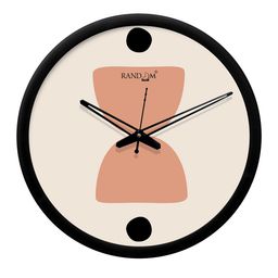 RANDOM Peach-Coloured & Off-White Round Printed 30.4 cm Analogue Wall Clock image 2