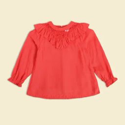 MINIKLUB Kids Red Solid Full Sleeves Top-7