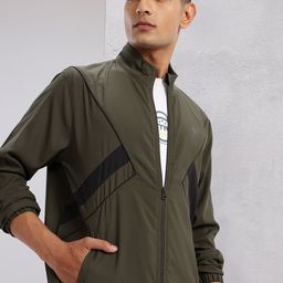 HRX by Hrithik Roshan Mock Collar Bomber Lifestyle Jacket with Contrast Piping-image-28