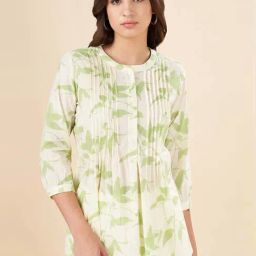 Akkriti by Pantaloons Green Printed A Line Short Kurti-image-81