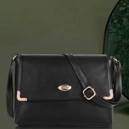 Lancer Women Solid Structured Leather Sling Bag-54