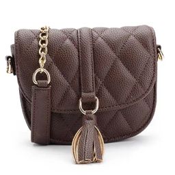 Carlton London Wine Mariangela Quilted Medium Cross Body Bag-image-83